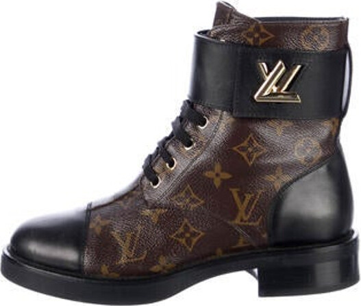 Louis Vuitton Suede Leather Trim Embellishment Combat Boots - Brown Boots,  Shoes - LOU787159