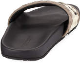 Thumbnail for your product : Bottega Veneta Woven Pool Slide Sandal with Stitching