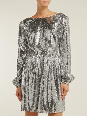 Saloni Camille Sequinned Mini Dress - Silver