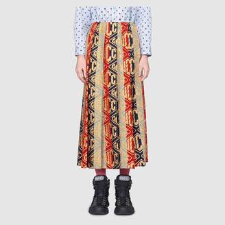 Gucci Lamé game wool skirt