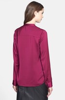 Thumbnail for your product : Halogen Collarless Button Front Blouse