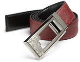 Thumbnail for your product : Versace Silver Medusa Logo Leather Belt