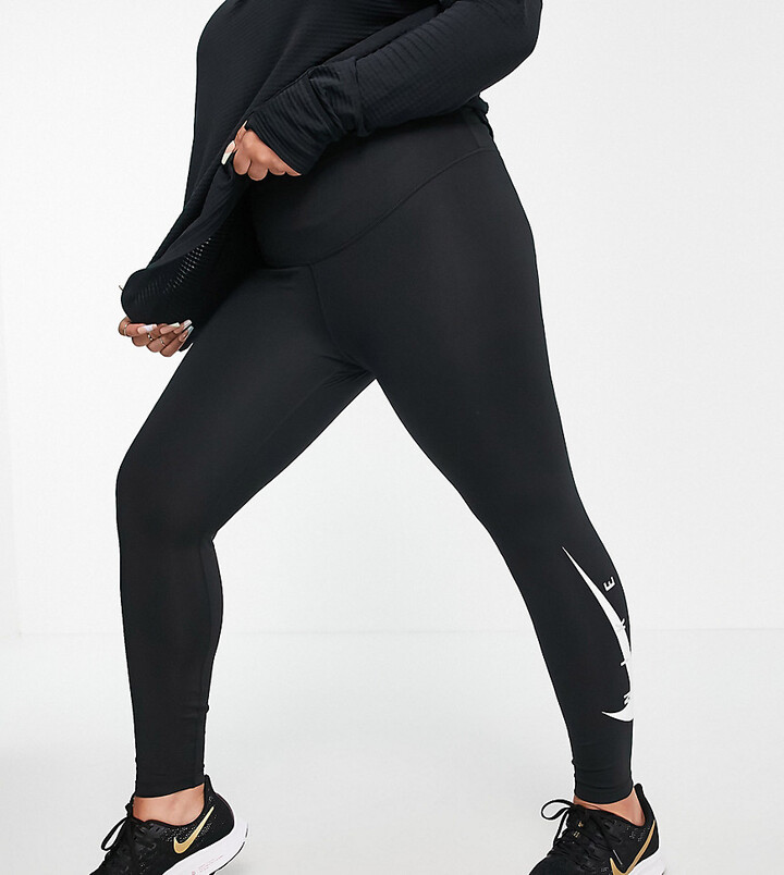 Nike Running Plus Swoosh 7/8 leggings in black ShopStyle