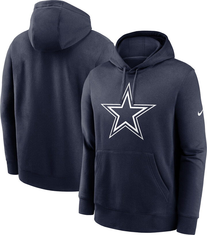 Men's Nike Navy Dallas Cowboys Fan Gear Club Logo Pullover Hoodie