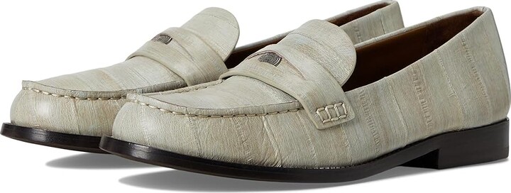 Tory Burch Classic Penny Loafers Women's Flat Shoes Driftwood : 7 M, Leather