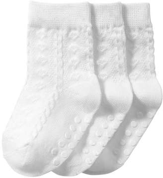 Joe Fresh Baby Girls 3 Pack Textured Crew Socks