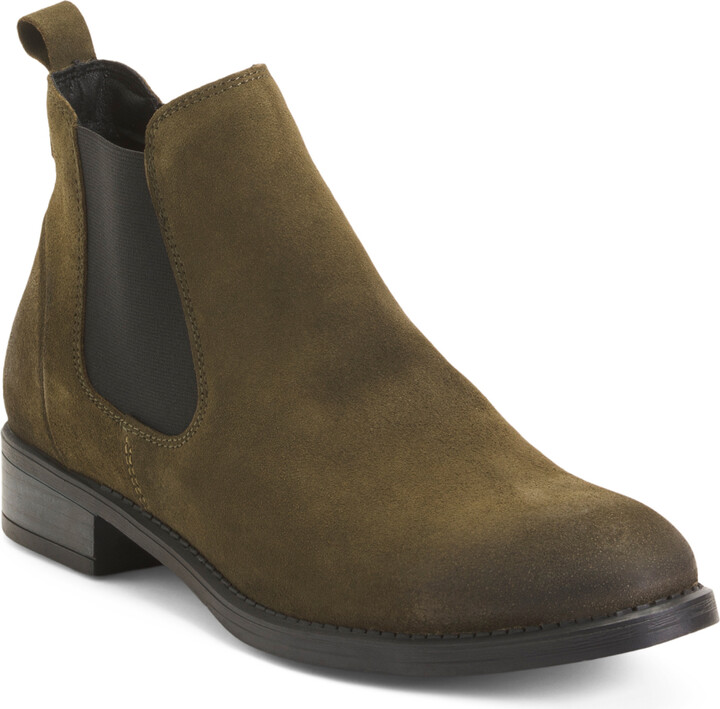 Stacked Heel Lug Sole Leather Chelsea Boots - ShopStyle