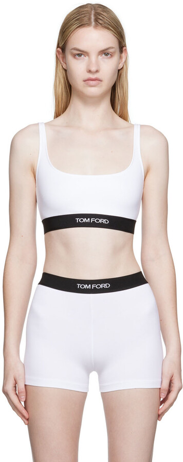 TOM FORD Signature Bandeau Bra Top in White