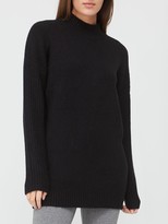 Thumbnail for your product : Very Turtle Neck Cable Side Detail Tunic Black