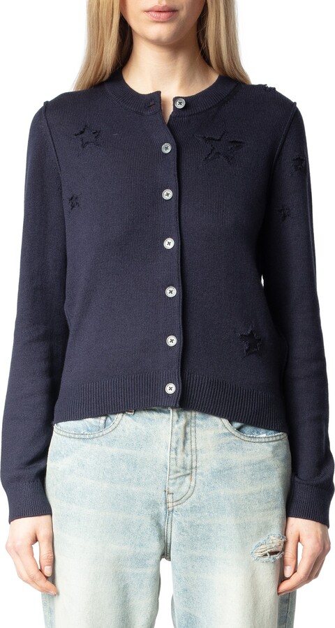 Zadig & Voltaire Alpha Star Intarsia Silk & Cashmere Cardigan