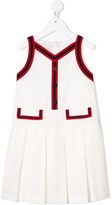 Thumbnail for your product : Gucci Children Pleated Stripe-Trim Dress