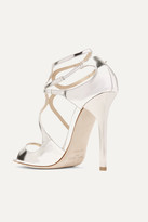 Thumbnail for your product : Jimmy Choo Lance 115 Metallic Leather Sandals - Silver