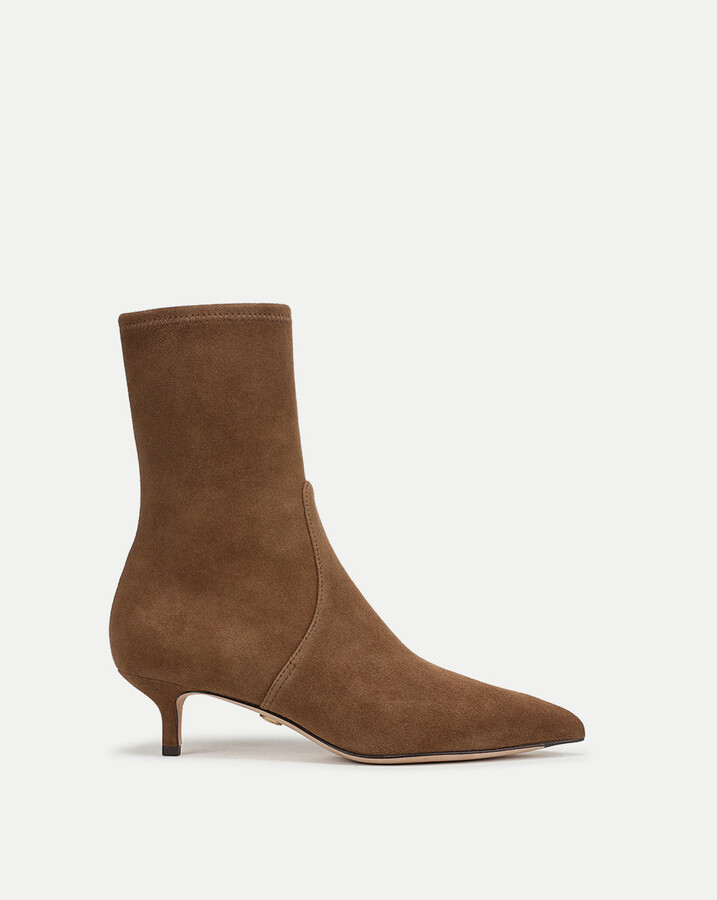 Veronica Beard Lisa Stretch Kitten-Heel Ankle Boot