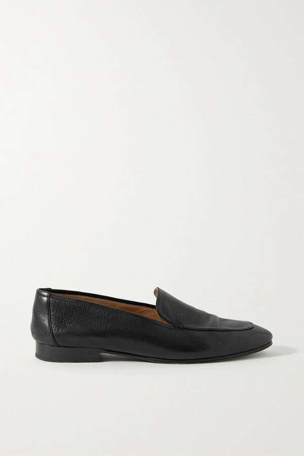 The Row Adam Textured-leather Loafers - Black - ShopStyle