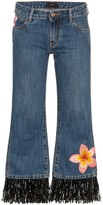 Thumbnail for your product : Alanui Hawaii flower-embroidered jeans
