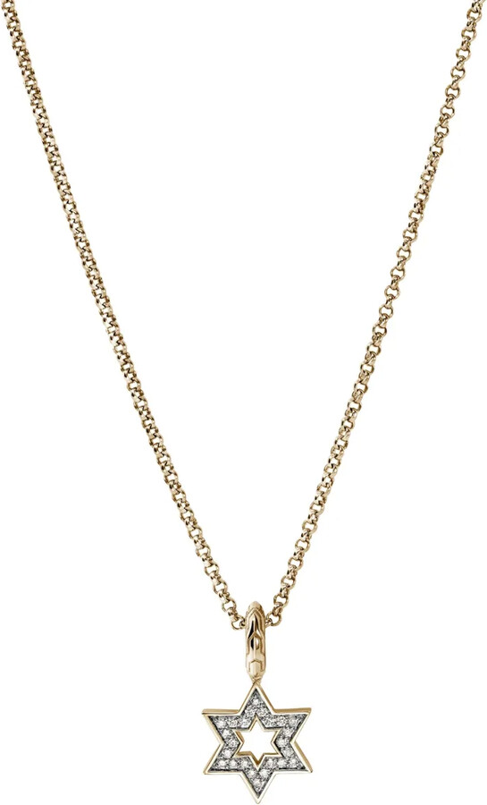 John Hardy 14K yellow gold JH Essential Star of David diamond necklace