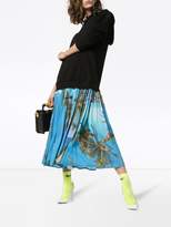 Thumbnail for your product : Natasha Zinko delovaya cotton and palm print hoodie dress
