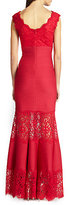 Thumbnail for your product : Tadashi Shoji Lace-Inset Pintucked Gown