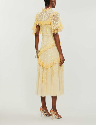 Needle And Thread Needle & Thread x Jasmine Hemsley Earth Garden floral-embroidered recycled tulle midi dress