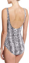 Thumbnail for your product : Tommy Bahama Snake Charmer Shirred One-Piece Swimsuit, Multicolor