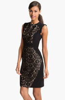 Thumbnail for your product : Adrianna Papell Women's Lace Inset Crepe Sheath Dress