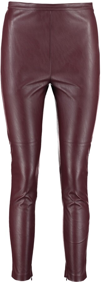 burgundy leather look leggings