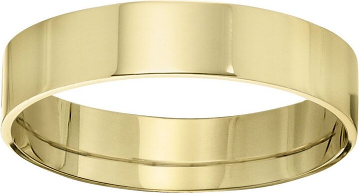 QVC Women's 18K Yellow Gold 5mm Flat Comfort Fit We dding Band