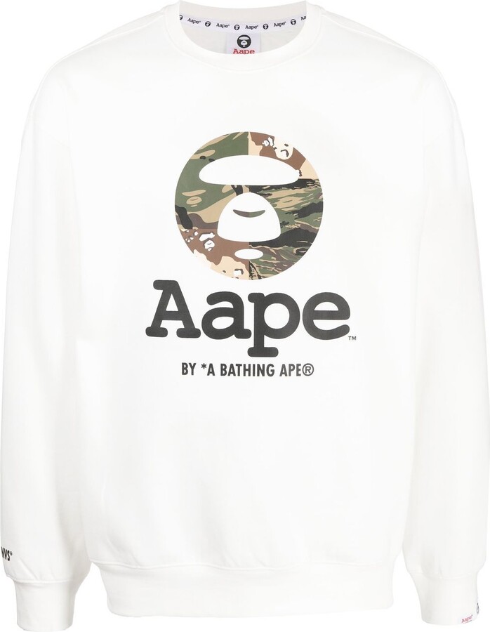 AAPE BY *A BATHING APE® Logo-Print Cotton Sweatshirt - ShopStyle