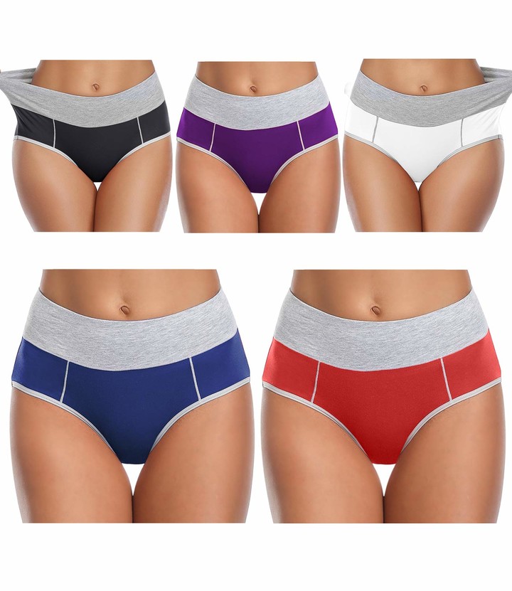 wirarpa Ladies Cotton Knickers High Waisted Underwear Full Coverage