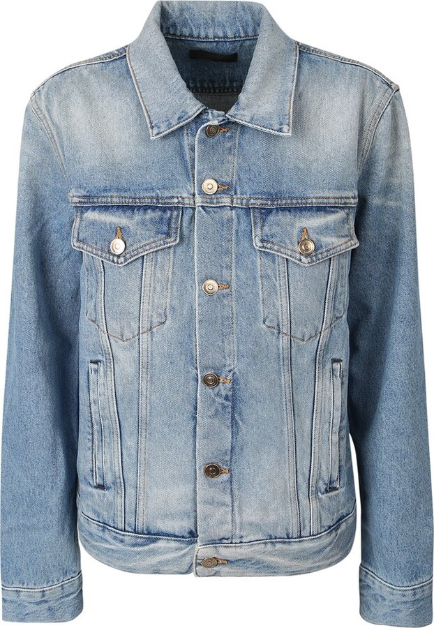 Alanui Crochet-Panel Buttoned Denim Jacket