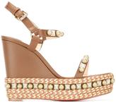 Christian Louboutin pearl studded wedge sandals
