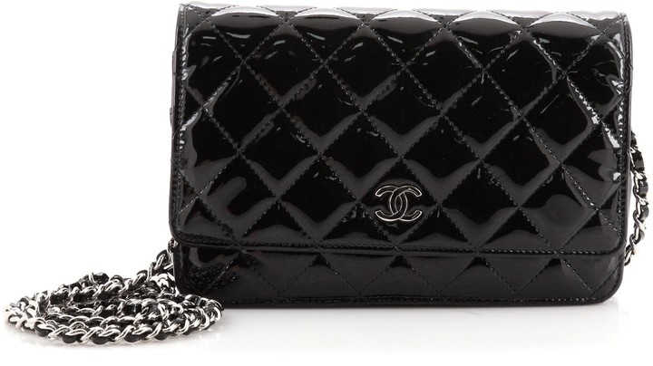 Chanel Wallet on Chain Quilted Patent - ShopStyle
