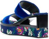 Thumbnail for your product : Casadei velvet wedge sandals