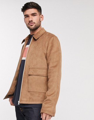 faux suede harrington jacket