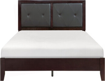 Ivy Bronx Espresso Finish 1Pc Queen Size Bed Faux Leather Upholstered Button-Tufted Headboard Contemporary Design Bedroom Furniture