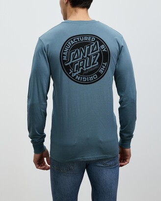 Santa Cruz Men's Blue Printed T-Shirts - MFG Dot Bade Long Sleeve Tee - Size L at The Iconic