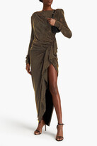 Thumbnail for your product : Alexandre Vauthier Asymmetric Ruched Embellished Stretch-jersey Gown