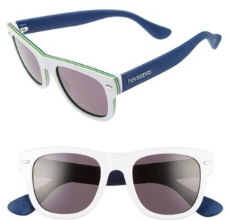 Havaianas Women's Brasil 50Mm Square Sunglasses - White/ Blue