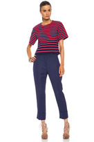 Thumbnail for your product : Thakoon Striped Poly-Blend Top in Navy & Pink