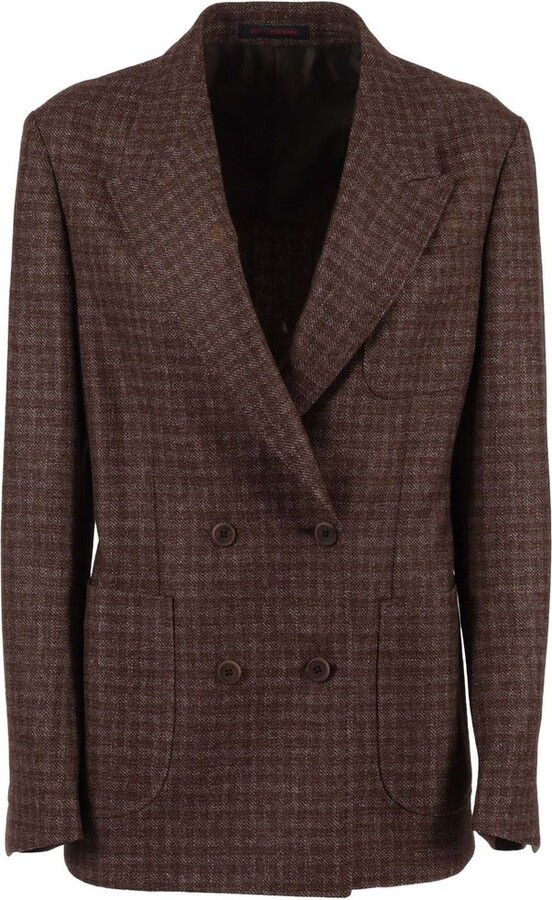 The Gigi Double Breasted Checked Jacket