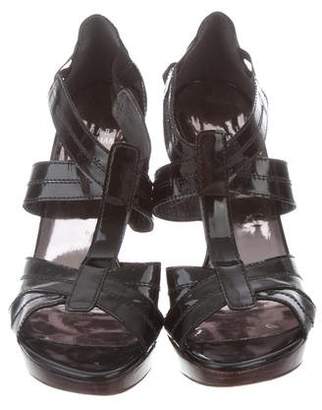 Stuart Weitzman Patent Leather Platform Sandals