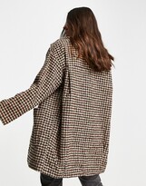 Thumbnail for your product : Monki Nimra boucle check coat in multi - MULTI