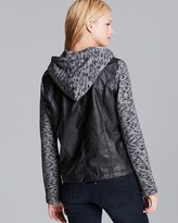 Thumbnail for your product : BB Dakota Jacket - Faux Leather & French Terry Hooded