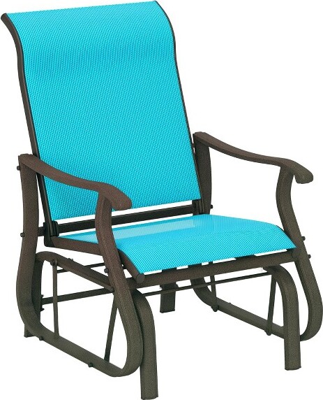 Outsunny OutsunnyOutdoorSwingGliderChairPatioMeshRockingChairwithSteelFrameforBackyardGardenandPorchBlue