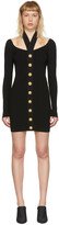 Thumbnail for your product : Balmain Black Viscose Button Mini Dress