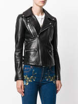 Thumbnail for your product : Gucci angry cat embroidered leather jacket
