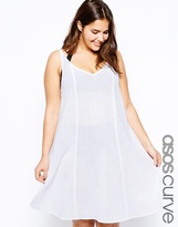 Thumbnail for your product : ASOS CURVE Exclusive Beach Swing Dress In Cheesecloth