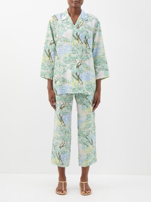 Olivia von Halle Casablanca Silk-satin Shirt And Trousers - Multi