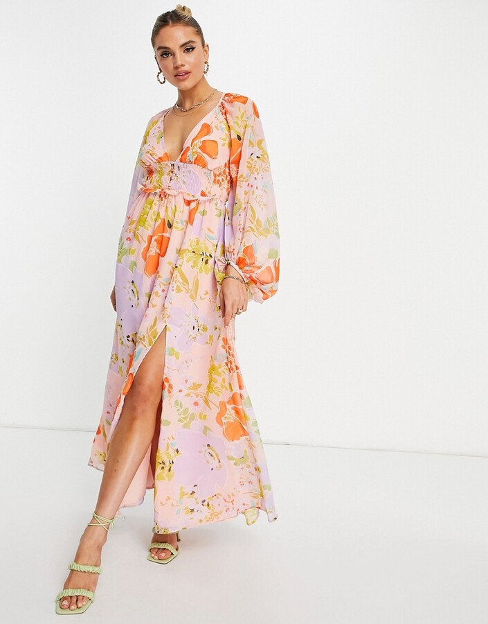 Floral Maxi Asos Design Embroidered Wrap Maxi Dress ASOS DESIGN