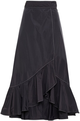 Ganni Ruffled Shell Midi Wrap Skirt